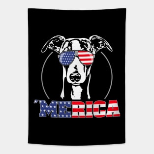 Proud Whippet American Flag Merica dog Tapestry