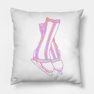 Ice skates and legwarmers (pink watercolour figure skating) Pillow