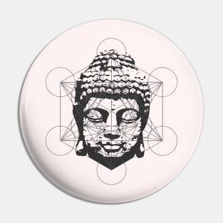 Buddha Sacred Geometry grey Pin