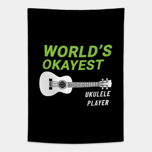 World's Okayest Ukulele Player Ukulele Dark Theme Tapestry