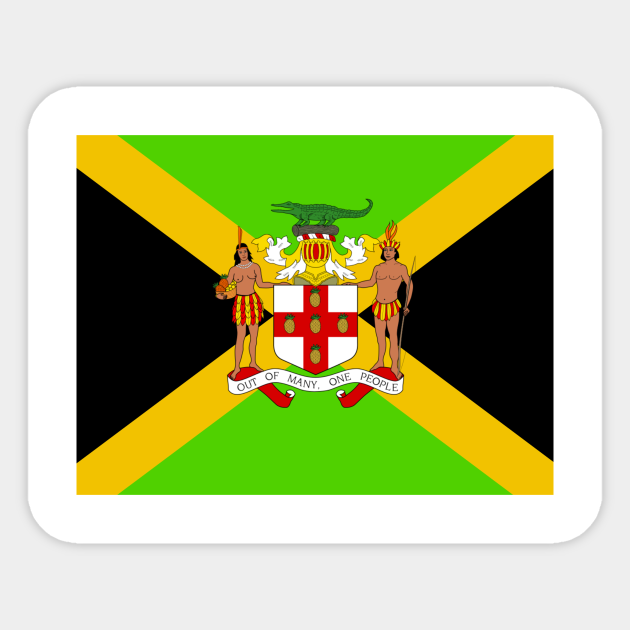 Jamaican Coat Of Arms Flag Jamaica Sticker Teepublic