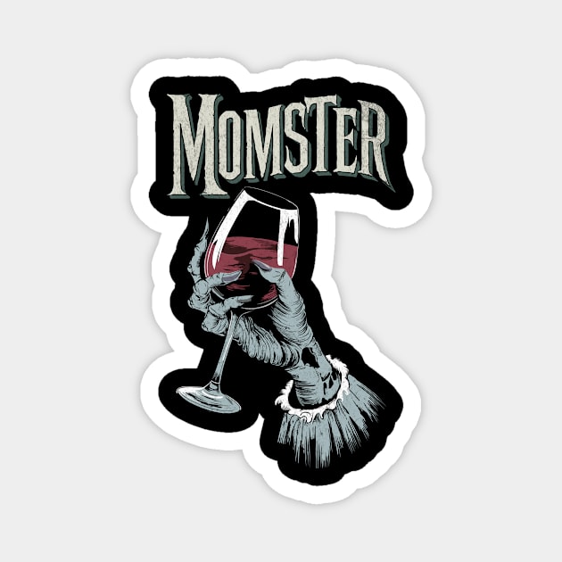 Momster Design: Monstrous Hand with Wine Glass - Funny Halloween Art Magnet by Designed By Marty
