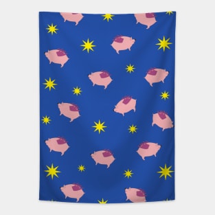 Flying piggies in the night Tapestry