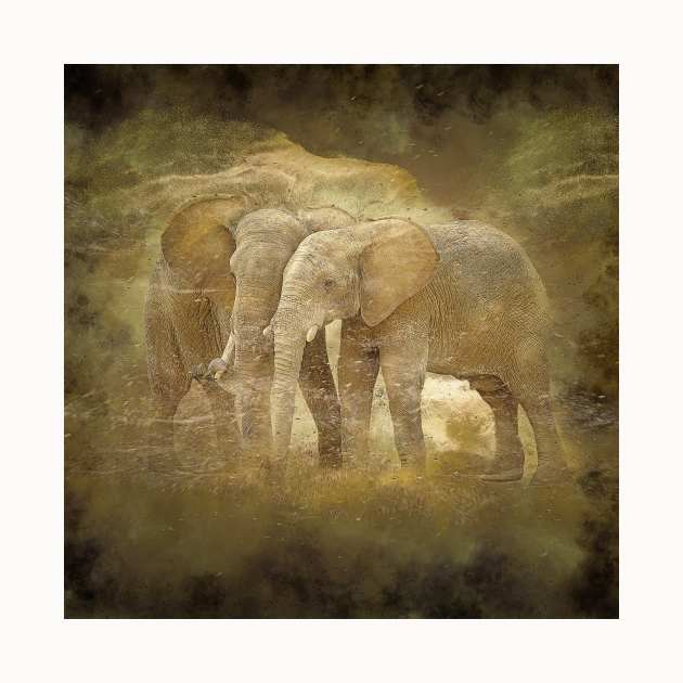 Elephant Animal Wildlife Jungle Nature Africa Adventure Discovery Digital Painting by Cubebox