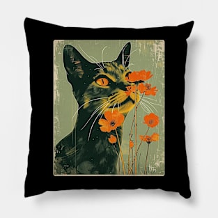 Ocicat Cat Flowers Photo Funny Cat Lover Gift Idea Pillow