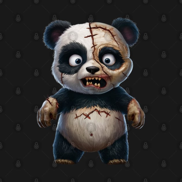 Zombie Panda - Horror Enthusiast - Fright Night Panda Tee by vk09design