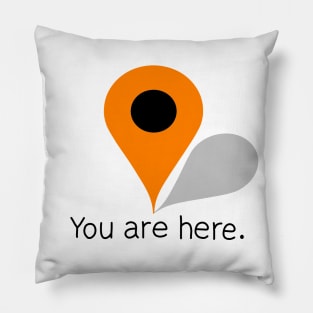 Orange Location Icon - You are here Pillow