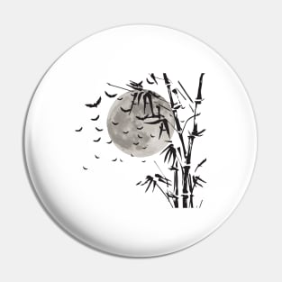 Scary Halloween With Spooky Vampire And Moon In Bamboo Tree Pin