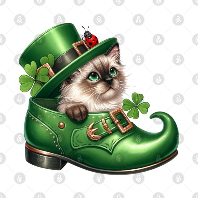 Balinese Cat Shoes For Patricks Day by Chromatic Fusion Studio