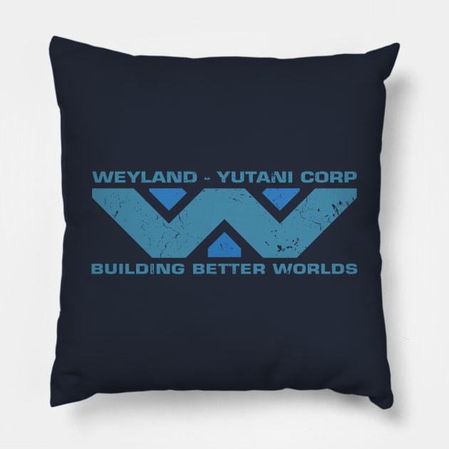 WEYLAND CORP (blue) Pillow by trev4000
