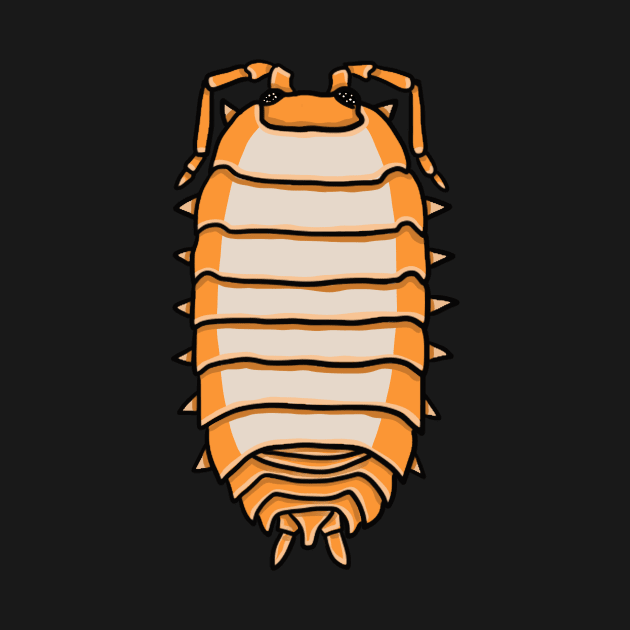 Orange milk back Porcellio laevis by Artbychb