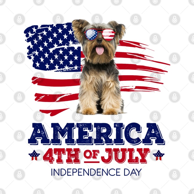 Yorkie Flag USA - America 4th Of July Independence Day by bunnierosoff21835