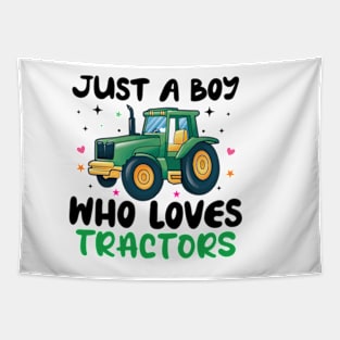 just a boy who loves tractors Tapestry