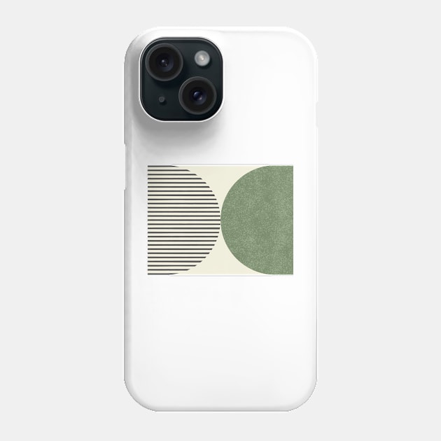 Half Circle Stripes - Green Black Phone Case by moonlightprint