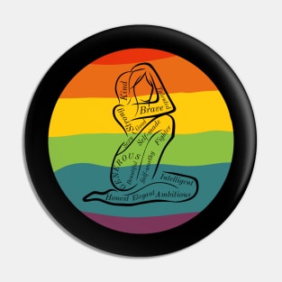 Pride flag and line art Pin