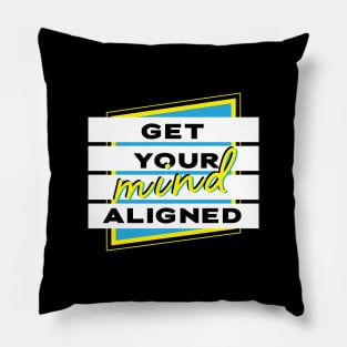 Get your mind aligned - Yellow and blue boxes Pillow