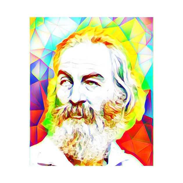 Walt Whitman Colourful Portrait | Walt Whitman Artwork 12 by JustLit