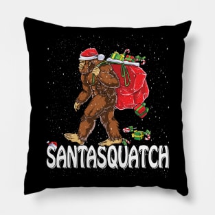 Santasquatch Bigfoot Sasquatch Ugly Christmas Pillow