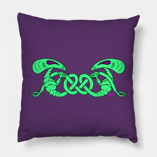 Aliens Entwined (Aliens and Celtic Knot) Pillow