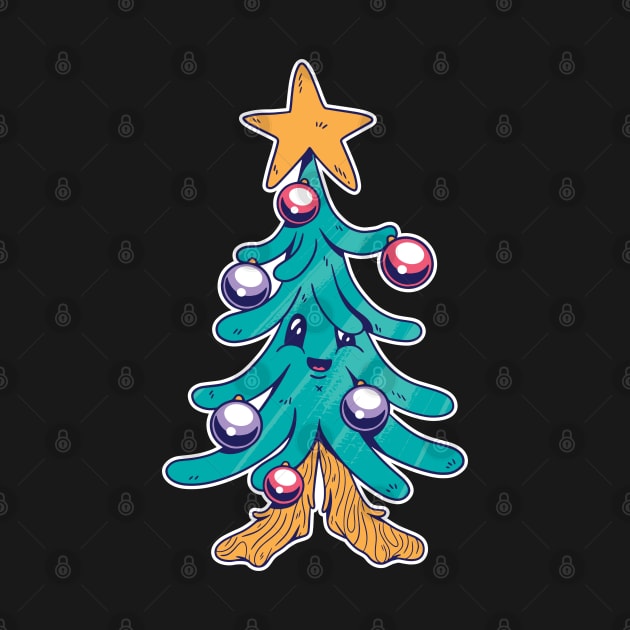 CARTOON CHRISTMAS TREE by madeinchorley