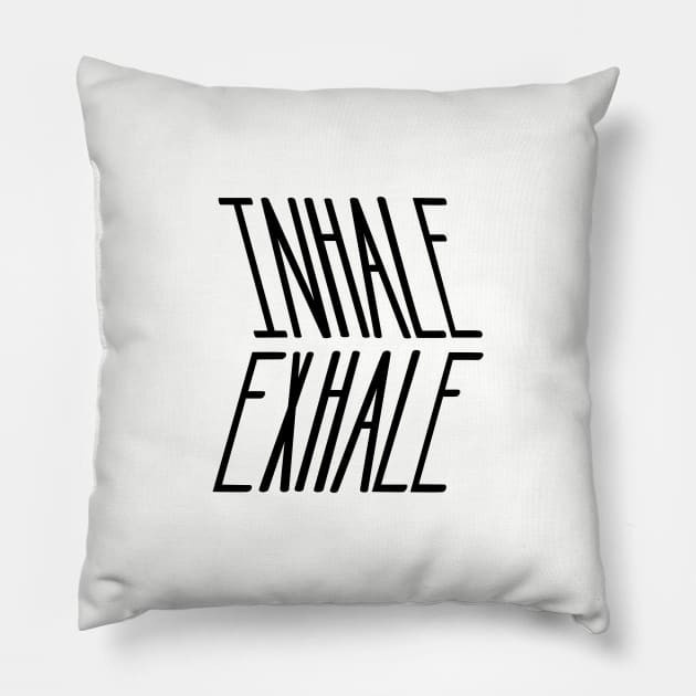 Inhale exhale Pillow by LilcabinStudio 