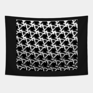 Black white and grey triangle chainmail Tapestry