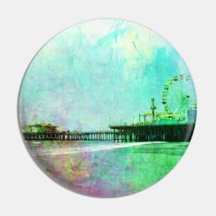 Crinkly Tie-Dye Santa Monica Pier Pin