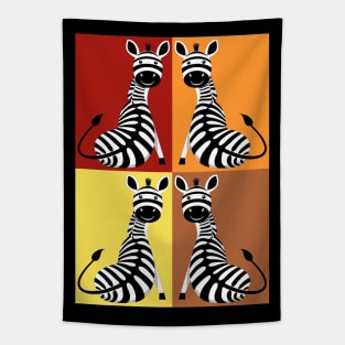 Hot Sitting Zebra Tapestry