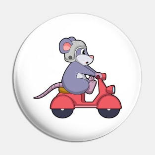 Mouse as Biker with Scooter Pin