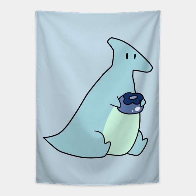 Blueberry Hadrosaurus Tapestry by saradaboru