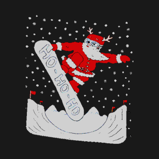 santa skating ugly christmas T-Shirt