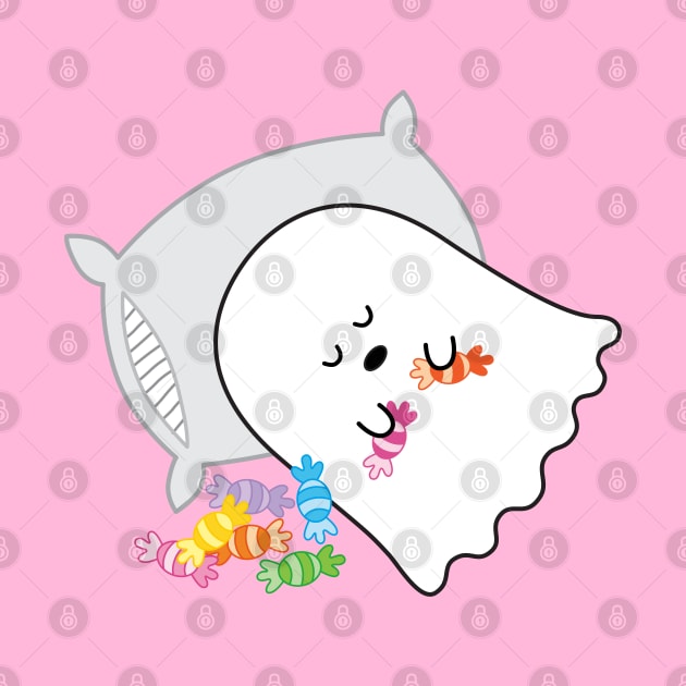 Gordie the Ghost (too much candy, fell asleep) | by queenie's cards by queenie's cards