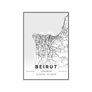 Beirut Light City Map T-Shirt