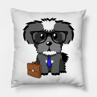 Funny schnauzer is on the way to work Pillow