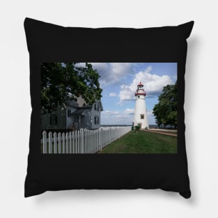 Keepers House At Marblehead Lighthouse Pillow