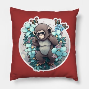 WaterColour Monkey illustration Pillow