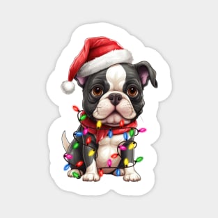 Christmas Boston Terrier Magnet