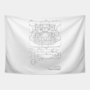 Dampened Lateral Motion Freight Car Truck Bolster Vintage Patent Hand Drawing Tapestry