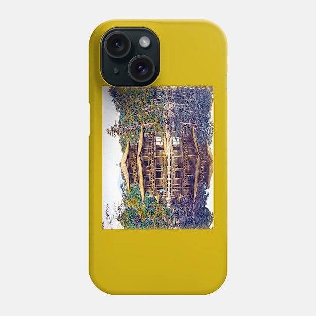 Kinkaku-ji, Temple of the Golden Pavilion, Kyoto, Japan 1865 Phone Case by rocketshipretro