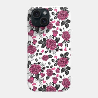 Roses Flowers with Hearts Phone Case