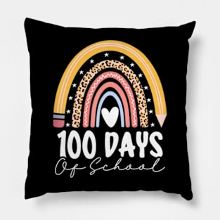 Happy 100Th Day Of School Teacher 100 Days Of School Rainbow Pillow