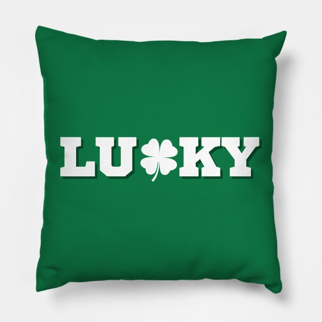 Lucky Clover St Patricks Day Tee | Lucky Clover Charm Pillow by CityTeeDesigns