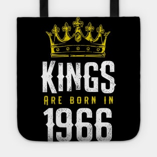kings are born 1966 birthday quote crown king birthday party gift Tote