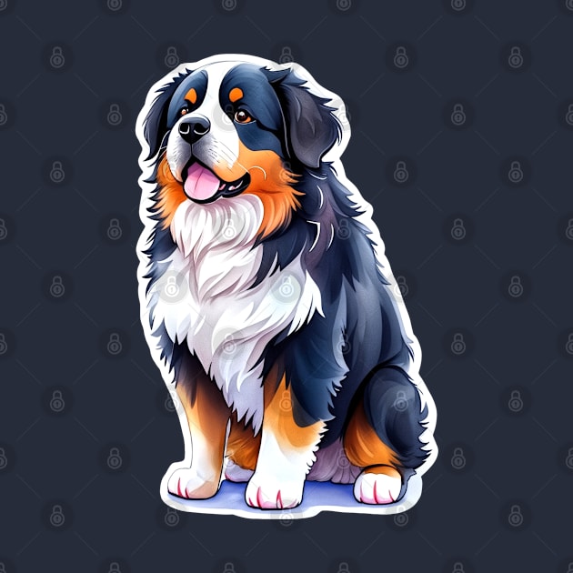 Photo of a Bernese mountain dog with black, white, and brown fur by milica_store