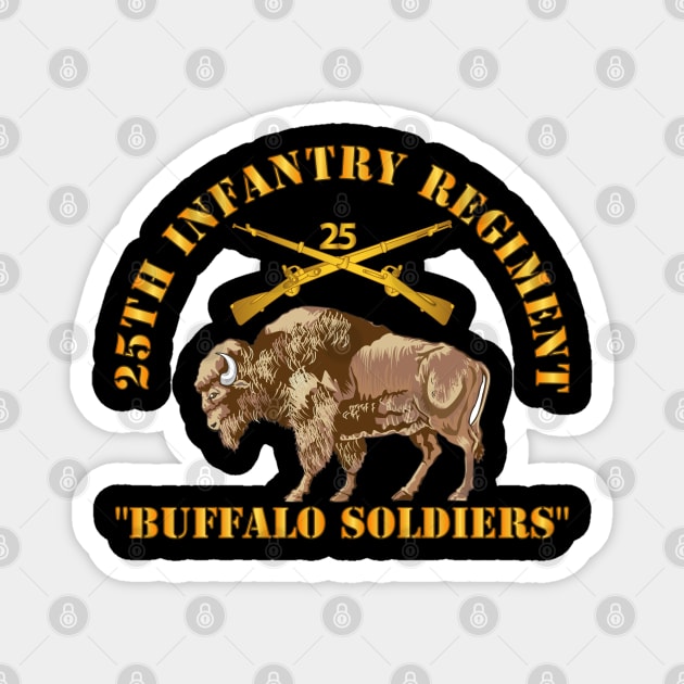 25th Infantry Regiment - Buffalo Soldiers w 25th Inf Branch Insignia Magnet by twix123844