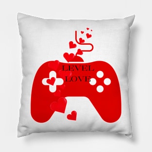 Valentines Day Gaming Level Love Tee Shirt Pillow