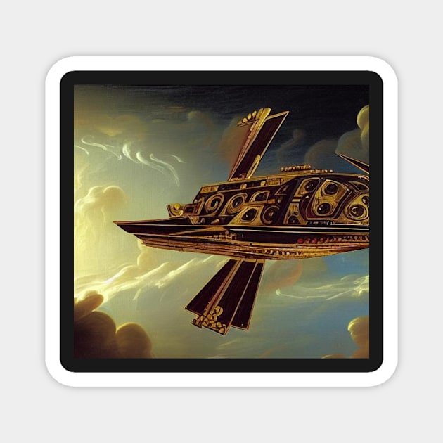 A spaceship painted in the Baroque style Magnet by felipequeiroz