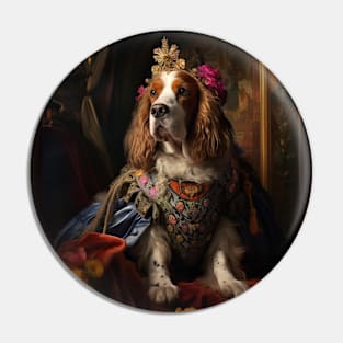 Gracious Mahogany & White Basset Hound - Medieval Queen Pin