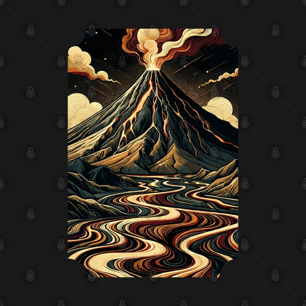 Volcanic Majesty: Swirling Lava Graphic Art by AmandaOlsenDesigns