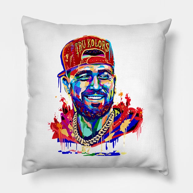 Travis Kelce water colour art Pillow by unknow user